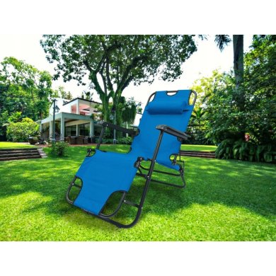 Складаний шезлонг Kontrast RIVIERA Блакитний - 5 Складаний шезлонг Kontrast RIVIERA Блакитний 5.03.27397 фото - 5