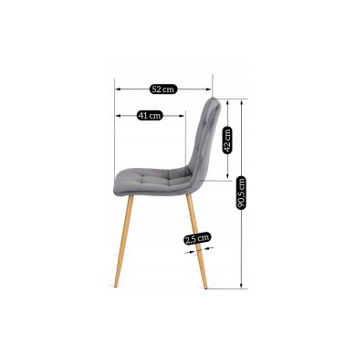 Обеденный стул Mebel Elit FREDY Welur Серый ME.FREDY/P/D/V/K фото - 9