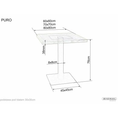 Обеденный стол Signal PURO 60 Laminat Дуб PUROLAMD60 фото - 6