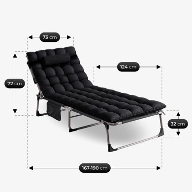 Складной шезлонг Mebel Elit VENUS Черный ME.VENUS/CZ/T/LOZ фото - 12
