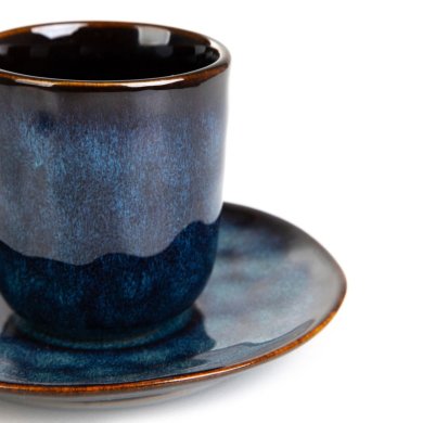 Чашка с блюдцем Homla CASPER 80 мл Темно-синий 222273 фото - 4