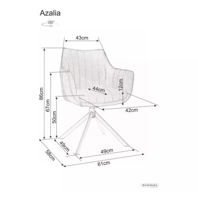 Обеденный стул поворотный Signal AZALIA Brego Светло-бежевый AZALIABRCJBE22 фото - 6