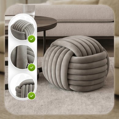 Пуф Mebel Elit MAGMA Welur Сірий ME.MAGMA/P/V/PUF фото - 6