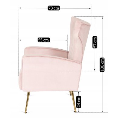 Кресло мягкое Mebel Elit DIANA Welur Розовый ME.DIANA/JR/ZL/V/FW фото - 15