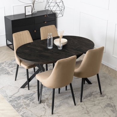 Розкладний обідній стіл Mebel Elit LUGO Чорний - 12 Розкладний обідній стіл Mebel Elit LUGO Чорний ME.LUGO/CZ/CZ/S фото - 12