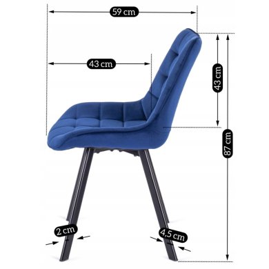 Обідній стілець Mebel Elit RICK Welur Синій - 12 Обідній стілець Mebel Elit RICK Welur Синій ME.RICK/GR/V/K фото - 12
