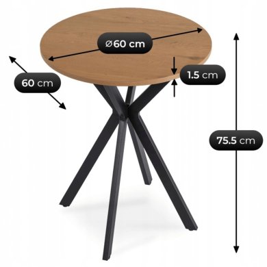 Обеденный стол Mebel Elit LAUREN 60 см Дуб золотой ME.LAUREN/D/CZ/S60 фото - 7