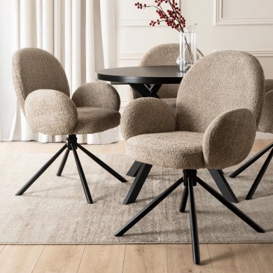 Обеденный стул поворотный Mebel Elit MUSSO Boucle Коричневый ME.MUSSO/BR/CZ/TB/K фото - 6