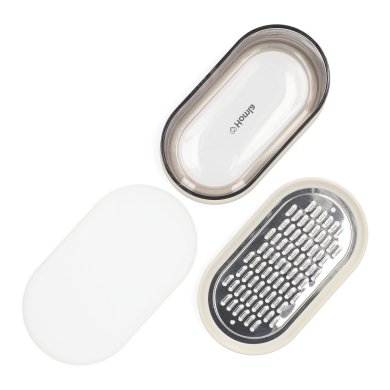 Тертка с контейнером Homla | Прозрачный / Белый - 2 Тертка с контейнером Homla | Прозрачный / Белый 163061 фото - 2