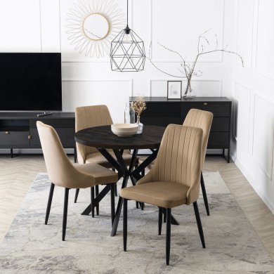 Розкладний обідній стіл Mebel Elit LUGO Чорний - 10 Розкладний обідній стіл Mebel Elit LUGO Чорний ME.LUGO/CZ/CZ/S фото - 10