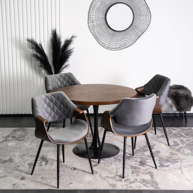 Обеденный стул Mebel Elit DAKOTA Welur Серый - 6 Обеденный стул Mebel Elit DAKOTA Welur Серый ME.DAKOTA/P/O/V/K фото - 6