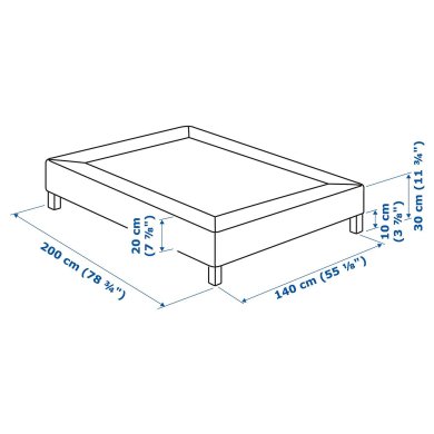 IKEA Ліжко LYNGOR 140х200 см Білий (ИКЕА ЛИНГОР) 69608369 фото - 5