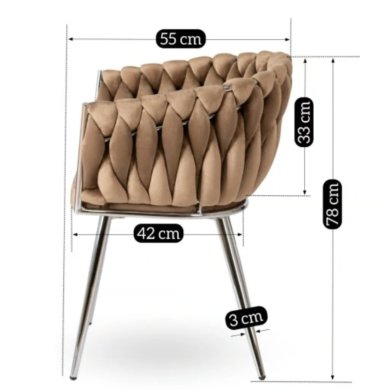 Обеденный стул Mebel Elit ELENA Welur Бежевый ME.ELENA/BZ/V/K фото - 11