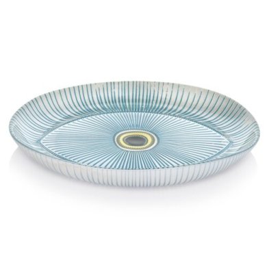 Сервировочная тарелка Duka EYE 22x16 см | Белый / Голубой 2220762 фото - 2