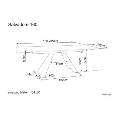 Раскладной обеденный стол Signal SALVADORE Ceramic Коричневый SALVADOREBRC160 фото - 4