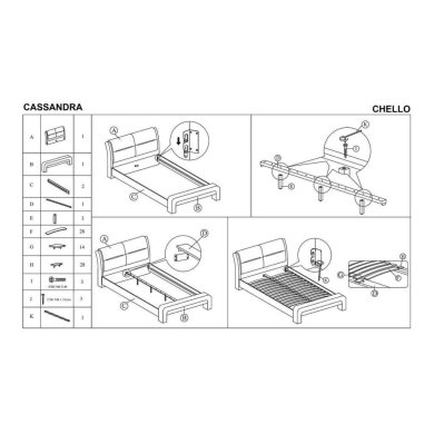 Кровать Halmar Cassandra | 160х200 / Белый / Черный V-CH-CASSANDRA_160-LOZ фото - 2