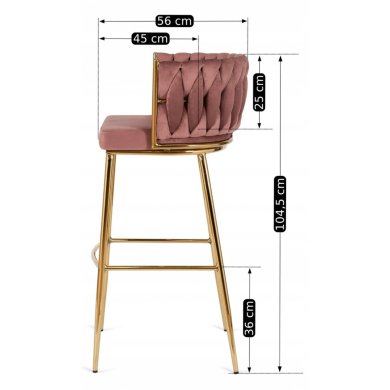 Барный стул Mebel Elit FLORES 2 Розовый ME.FLORES2/R/ZL/V/H фото - 8