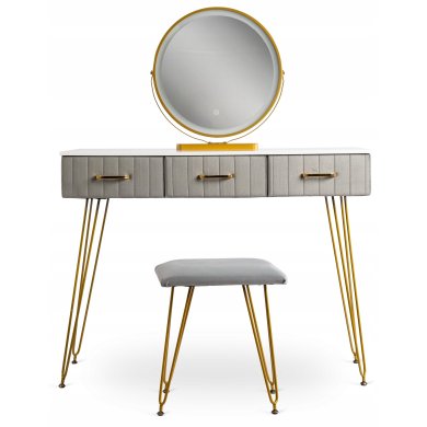 Туалетный стол c пуфом Mebel Elit SANDY Marmur Серый ME.SANDY/P/ZL/B фото - 2