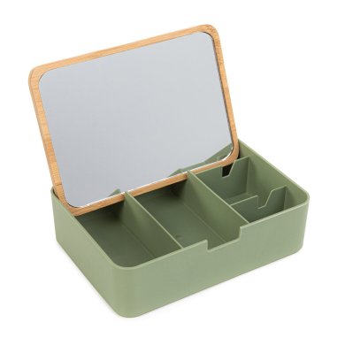 Органайзер с зеркалом Homla KASEN 18x13x5 см | Зеленый / Дерево 211172