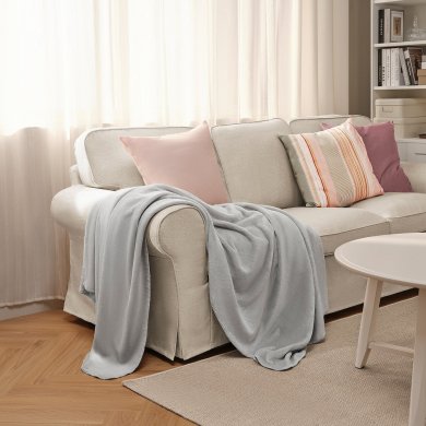 IKEA Плед SLANGRAMAL 150х200 см Серый (ИКЕА СЛАНГРАМАЛЬ) 50583463 фото - 2