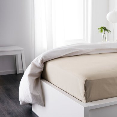 Простынь DVALA 150x260 см Бежевый - 3 IKEA Простынь DVALA 150x260 см Бежевый (ИКЕА DVALA) 40357644 фото - 3