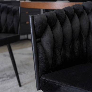 Обеденный стул Mebel Elit ELENA Welur Черный ME.ELENA/CZ/V/K фото - 9