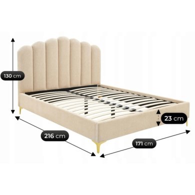 Кровать Mebel Elit GEMINI Welur 160x200 см Бежевый ME.GEMINI/160/BZ/V/LOZ фото - 3