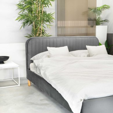 Ліжко Homla KARALIUS Welur 160x200 см Сірий 207728 фото - 8