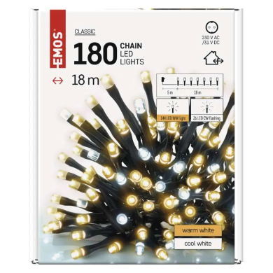 Новорічна гірлянда Chomik Classic 180 LED 18 м Білий - 7 Новорічна гірлянда Chomik Classic 180 LED 18 м Білий EMO00141 фото - 7