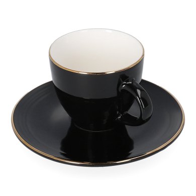 Чашка с блюдцем Homla ELLIE 90 мл | Черный 159549 фото - 3