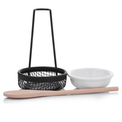 Подставка для ложки Duka Fint | Черный / Дерево / Белый 2220057 фото - 2