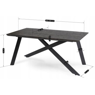 Розкладний обідній стіл Mebel Elit HAMILTON Чорний - 13 Розкладний обідній стіл Mebel Elit HAMILTON Чорний ME.HAMILTON/CZ/S фото - 13