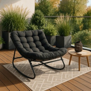 Кресло-качалка мягкое Mebel Elit AURORA Черный ME.AURORA/CZ/T/FW фото - 7