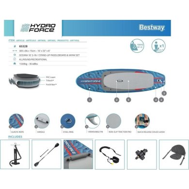 Надувная доска Bestway 6532B HYDRO-FORCE Синий BES6532B фото - 6