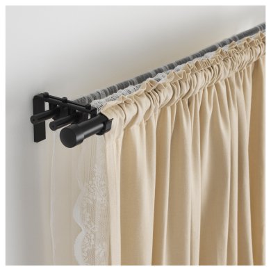IKEA Штанга карнизу HUGAD 210-385 см Чорний (ИКЕА HUGAD) 50217139 фото - 2