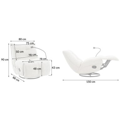 Кресло мягкое раскладное с реклайнером Kontrast COSMO Серый 5.01.92309 фото - 6