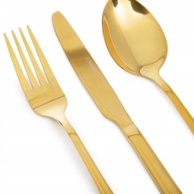 Набір столових приборів Homla Lugano Homla 24 шт. | Золотий - 7 Набір столових приборів Homla Lugano Homla 24 шт. | Золотий 215816 фото - 7
