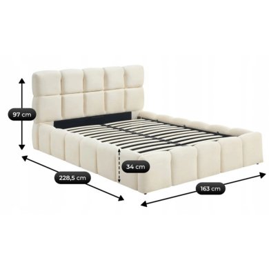 Кровать Mebel Elit MURACJA Welur 140x200 см Кремовый ME.MURCJA/140/KR/V/LOZZPOJ фото - 4