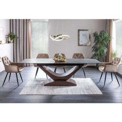 Раскладной обеденный стол Signal DOLCE Ceramic Marmur Орех DOLCESZOR180 фото - 10
