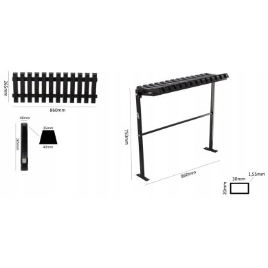 Складная садовая скамья Garden Line MEB8305 Черный - 5 Складная садовая скамья Garden Line MEB8305 Черный MEB8305 фото - 5