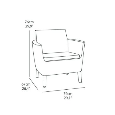 Комплект садовой мебели Keter SALEMO MAX 3 Капучино 003690 фото - 8