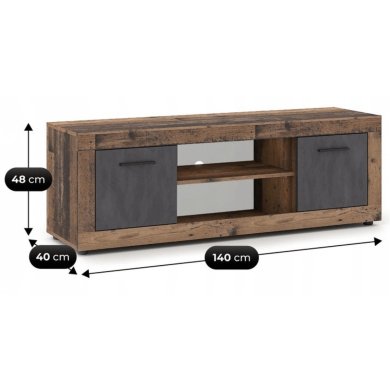 Тумба під ТВ Mebel Elit BLAGO Темний дуб W.LUNA/OSD/MA/RTV2D фото - 4