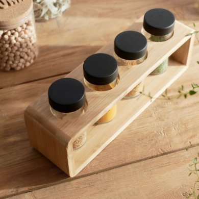 Набір для спецій Homla BAMBOU 26x8 см | Прозорий / Дерево - 8 Набір для спецій Homla BAMBOU 26x8 см | Прозорий / Дерево 206447 фото - 8