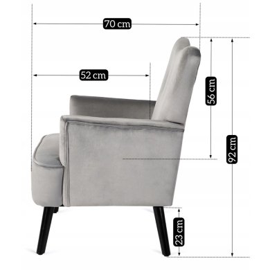 Крісло м'яке Mebel Elit BUNNY Welur 2 Сірий - 14 Крісло м'яке Mebel Elit BUNNY Welur 2 Сірий ME.BUNNY/P/CZ/V/FW фото - 14