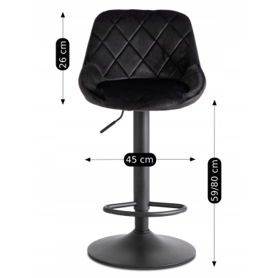 Барний стілець Mebel Elit EDA Welur Чорний ME.EDA/CZ/CZ/V/H фото - 9