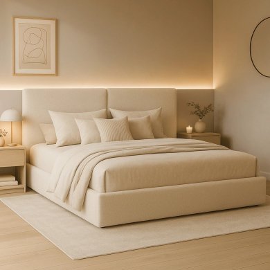 Кровать Mebel Elit MARSYLIA Boucle 180x200 см Кремовый ME.MARSYLIA/180/KR/TB/LOZZPOJ