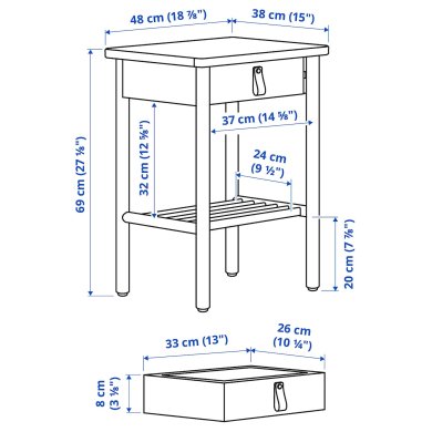 IKEA Тумба прикроватная BJORKSNAS (ИКЕА БЬОРКСНАС) 70407360 фото - 11