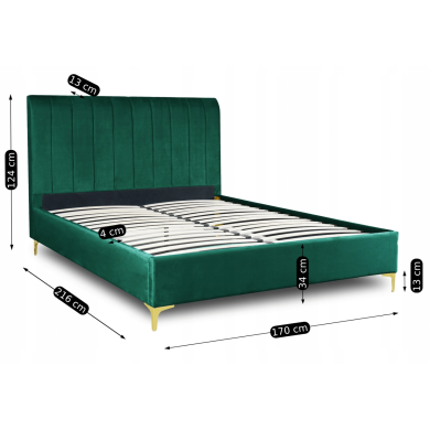 Кровать Mebel Elit MARCELO Welur 160x200 см Зеленый - 5 Кровать Mebel Elit MARCELO Welur 160x200 см Зеленый ME.MARCELO/160/Z/V/LOZ фото - 5