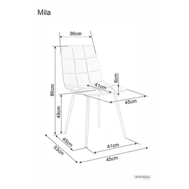 Обеденный стул Signal MILA Welur Бежевый MILAVCBE фото - 10