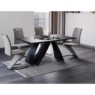Раскладной обеденный стол Signal DIUNA Ceramic Marmur Черный DIUNACC160 фото - 10